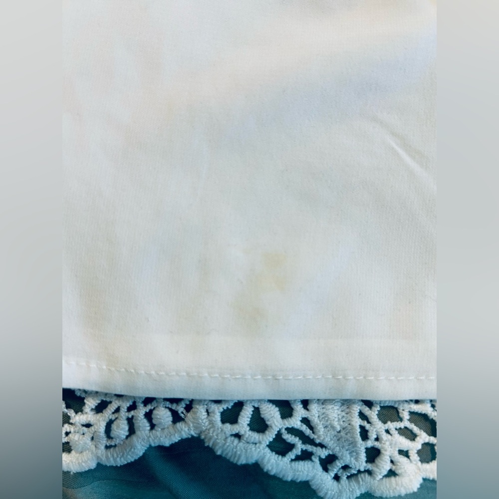 Abercrombie & Fitch White Spaghetti Strap Crochet Mini Sundress Size ST - Picture 11 of 13